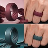 image:imageEgnaro Mens Silicone Rings Inner Arc Ergonomic Breathable DesignSETB8Black Gray Maroon Deep Blue Black