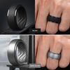 image:imageEgnaro Mens Silicone Rings Inner Arc Ergonomic Breathable DesignSETDDeep Blue Dark Blue Dark Silver Black