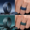 image:imageEgnaro Mens Silicone Rings Inner Arc Ergonomic Breathable DesignSETDDeep Blue Dark Blue Dark Silver Black