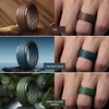 image:imageEgnaro Mens Silicone Rings Inner Arc Ergonomic Breathable DesignSETFBlack Gray Tan Dark Foliage Green Twilight Blue Black