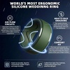 image:imageEgnaro Mens Silicone Rings Inner Arc Ergonomic Breathable DesignSETFBlack Gray Tan Dark Foliage Green Twilight Blue Black
