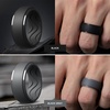 image:imageEgnaro Mens Silicone Rings Inner Arc Ergonomic Breathable DesignSETFBlack Gray Tan Dark Foliage Green Twilight Blue Black