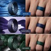 image:imageEgnaro Mens Silicone Rings Inner Arc Ergonomic Breathable DesignSETGLight Gray Pine Green Sea Blue Black Gray Chestnut Red Black Purple Black