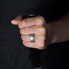 image:imageEgnaro Mens Silicone Rings Inner Arc Ergonomic Breathable DesignSETMBlack Silver