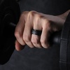 image:imageEgnaro Mens Silicone Rings Inner Arc Ergonomic Breathable DesignSETMBlack Silver