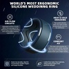 image:imageEgnaro Mens Silicone Rings Inner Arc Ergonomic Breathable DesignSETNBlack Black Gray Twilight Blue Olive Green