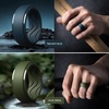 image:imageEgnaro Mens Silicone Rings Inner Arc Ergonomic Breathable DesignSETNBlack Black Gray Twilight Blue Olive Green
