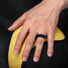 image:imageEgnaro Mens Silicone Rings Patterned SGrooves Rubber BandsSETA1Black Black Black Gray Black Gray