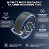 image:imageEgnaro Mens Silicone Rings Patterned SGrooves Rubber BandsSETA1Black Black Black Gray Black Gray