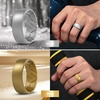 image:imageEgnaro Mens Silicone Rings Patterned SGrooves Rubber BandsSETA2Silver Gold Dark Silver Black