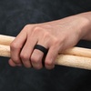 image:imageEgnaro Mens Silicone Rings Patterned SGrooves Rubber BandsSETA4Black