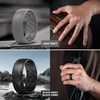 image:imageEgnaro Mens Silicone Rings Patterned SGrooves Rubber BandsSETA5Light Gray Black GrayBlack Camo Dark Silver Black