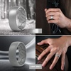 image:imageEgnaro Mens Silicone Rings Patterned SGrooves Rubber BandsSETA7Silver Light Gray Dark Gray Black