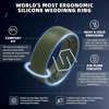 image:imageEgnaro Mens Silicone Rings Patterned SGrooves Rubber BandsSETB1Olive Green Olive Green Olive Green Olive Green