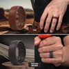 image:imageEgnaro Mens Silicone Rings Patterned SGrooves Rubber BandsSETB2Dark Silver Tan Greyish Brown Blue Gray