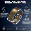image:imageEgnaro Mens Silicone Rings Patterned SGrooves Rubber BandsSETB4Black Dark Silver Black Gray Camo Olive Green Bronze