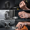 image:imageEgnaro Mens Silicone Rings Patterned SGrooves Rubber BandsSETB4Black Dark Silver Black Gray Camo Olive Green Bronze