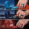image:imageEgnaro Mens Silicone Rings Patterned SGrooves Rubber BandsSETB8Blue Deep Sea Blue Red Light Gray Blue Gray Black