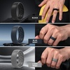 image:imageEgnaro Mens Silicone Rings Patterned SGrooves Rubber BandsSETB8Blue Deep Sea Blue Red Light Gray Blue Gray Black
