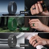 image:imageEgnaro Mens Silicone Rings Patterned SGrooves Rubber BandsSETB9Light Gray Black Gray Metallic Burgundy Emerald Green Sea Blue Blue Gray Black
