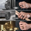 image:imageEgnaro Mens Silicone Rings Patterned SGrooves Rubber BandsSETC2Black Dark Silver Black Gray Bronze Dark Brown Black Gray Camo Midnight Blue
