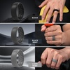image:imageEgnaro Mens Silicone Rings Patterned SGrooves Rubber BandsSETC4Light Gray Red Tan Black Gray Black