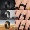 image:imageEgnaro Mens Silicone Wedding Rings 10mm Wide 25mm Thick Rubber Band PackSETABlack Black Gray Black camo Dark silver Bronze Dark Brown Midnight Blue