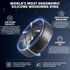 image:imageEgnaro Mens Silicone Wedding Rings 10mm Wide 25mm Thick Rubber Band PackSETABlack Black Gray Black camo Dark silver Bronze Dark Brown Midnight Blue