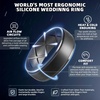 image:imageEgnaro Mens Silicone Wedding Rings 10mm Wide 25mm Thick Rubber Band PackSETBBlack Black Gray Black Camo Light Gray  Dark silver Bronze Light Brown