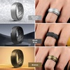 image:imageEgnaro Mens Silicone Wedding Rings 10mm Wide 25mm Thick Rubber Band PackSETCBlack Black Gray Light Gray Dark silver Bronze Dark Brown Brown Gun