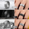 image:imageEgnaro Mens Silicone Wedding Rings 10mm Wide 25mm Thick Rubber Band PackSETDBlack Black Gray Light Grey Metallic Silver Camo Sand  Black GrayBlack Camo Black GrayDark Blue Camo
