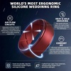 image:imageEgnaro Mens Silicone Wedding Rings 10mm Wide 25mm Thick Rubber Band PackSETF1Light Gray  Black Gray  Metallic Royal Blue  Metallic Burgundy  Metallic Purple  Dark silver  Black