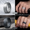 image:imageEgnaro Mens Silicone Wedding Rings 10mm Wide 25mm Thick Rubber Band PackSETF1Light Gray  Black Gray  Metallic Royal Blue  Metallic Burgundy  Metallic Purple  Dark silver  Black