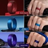 image:imageEgnaro Mens Silicone Wedding Rings 10mm Wide 25mm Thick Rubber Band PackSETF1Light Gray  Black Gray  Metallic Royal Blue  Metallic Burgundy  Metallic Purple  Dark silver  Black