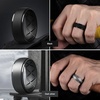 image:imageEgnaro Mens Silicone Wedding Rings 10mm Wide 25mm Thick Rubber Band PackSETF1Light Gray  Black Gray  Metallic Royal Blue  Metallic Burgundy  Metallic Purple  Dark silver  Black
