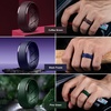 image:imageEgnaro Mens Silicone Wedding Rings 10mm Wide 25mm Thick Rubber Band PackSETF2Silver  Black Gray  Pine Green  Black Purple  Coffee Brown  Dark silver  Black