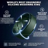 image:imageEgnaro Mens Silicone Wedding Rings 10mm Wide 25mm Thick Rubber Band PackSETF2Silver  Black Gray  Pine Green  Black Purple  Coffee Brown  Dark silver  Black