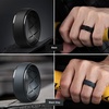 image:imageEgnaro Mens Silicone Wedding Rings 10mm Wide 25mm Thick Rubber Band PackSETF3Light Gray  Dark Gray  Maroon  deep blue  Twilight Blue  Black Gray  Black