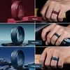 image:imageEgnaro Mens Silicone Wedding Rings 10mm Wide 25mm Thick Rubber Band PackSETF3Light Gray  Dark Gray  Maroon  deep blue  Twilight Blue  Black Gray  Black