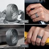 image:imageEgnaro Mens Silicone Wedding Rings 10mm Wide 25mm Thick Rubber Band PackSETF3Light Gray  Dark Gray  Maroon  deep blue  Twilight Blue  Black Gray  Black