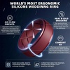 image:imageEgnaro Mens Silicone Wedding Rings 10mm Wide 25mm Thick Rubber Band PackSETF3Light Gray  Dark Gray  Maroon  deep blue  Twilight Blue  Black Gray  Black