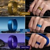 image:imageEgnaro Mens Silicone Wedding Rings 10mm Wide 25mm Thick Rubber Band PackSETF4Black  Metallic Brown  Metallic Royal Blue  Metallic Purple  Black Gray