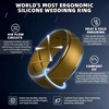 image:imageEgnaro Mens Silicone Wedding Rings 10mm Wide 25mm Thick Rubber Band PackSETF4Black  Metallic Brown  Metallic Royal Blue  Metallic Purple  Black Gray