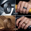 image:imageEgnaro Mens Silicone Wedding Rings 10mm Wide 25mm Thick Rubber Band PackSETF5Black  Blue Gray  Warm Brown  Black GrayBlack Camo