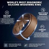 image:imageEgnaro Mens Silicone Wedding Rings 10mm Wide 25mm Thick Rubber Band PackSETF5Black  Blue Gray  Warm Brown  Black GrayBlack Camo