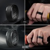 image:imageEgnaro Mens Silicone Wedding Rings 10mm Wide 25mm Thick Rubber Band PackSETF5Black  Blue Gray  Warm Brown  Black GrayBlack Camo