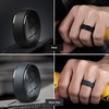 image:imageEgnaro Mens Silicone Wedding Rings 10mm Wide 25mm Thick Rubber Band PackSETF6Black Gray  Cypress  Blue Gray  Black