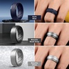 image:imageEgnaro Mens Silicone Wedding Rings 10mm Wide 25mm Thick Rubber Band PackSETFBlack Black Gray Light Grey Metallic Silver Dark Blue Metallic Black Gray Olive Green