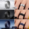 image:imageEgnaro Mens Silicone Wedding Rings 10mm Wide 25mm Thick Rubber Band PackSETG3Metallic Silver  Black  Twilight Blue  Orange  Light Blue  Black Gray