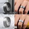 image:imageEgnaro Mens Silicone Wedding Rings 10mm Wide 25mm Thick Rubber Band PackSETG4Black  Black Gray  Metal Black Gray  Metallic Silver